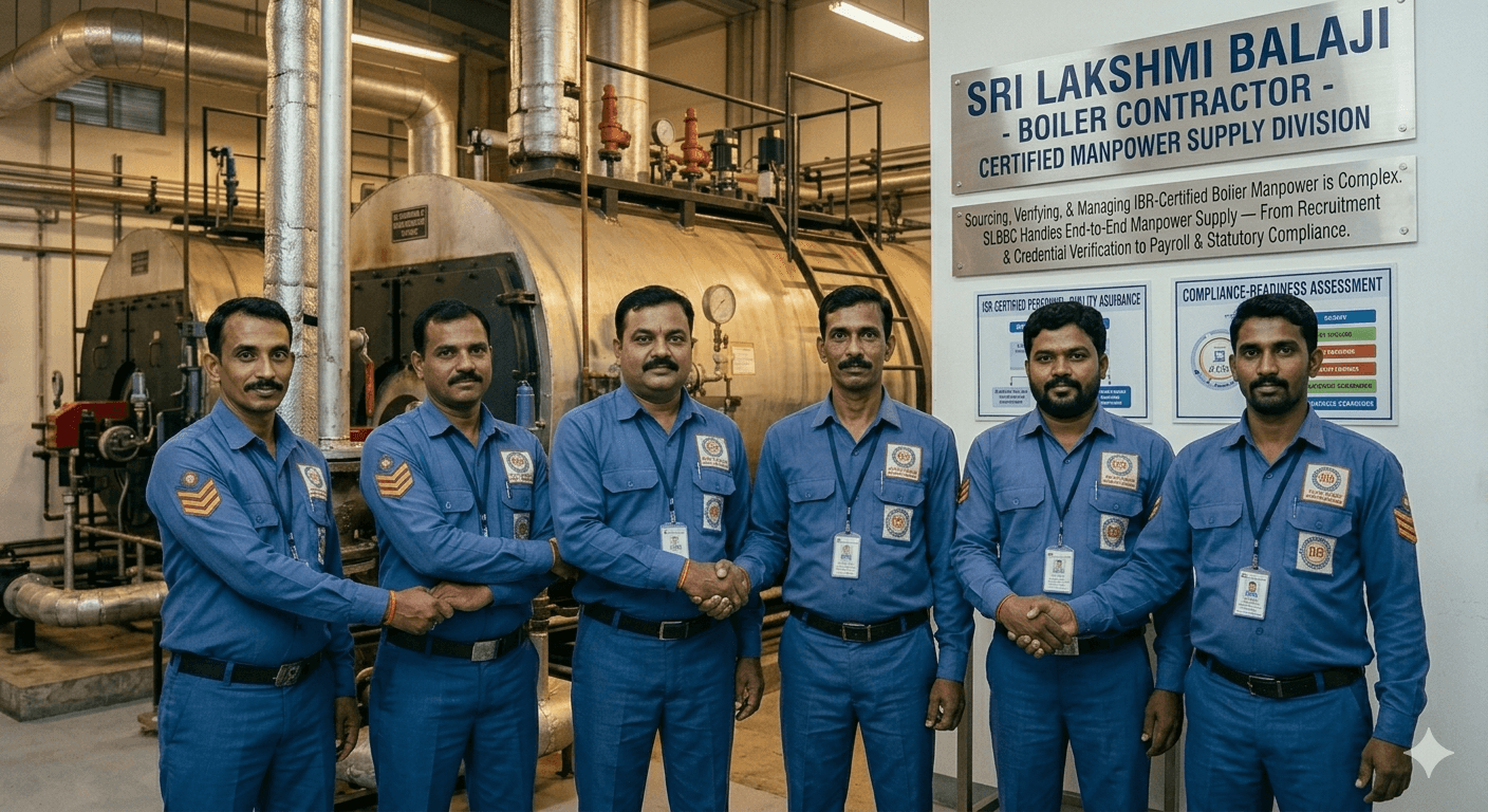 Industrial workers in full PPE gear at a manufacturing facility